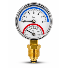 Термоманометр радиальный as 0-120c 6 бар