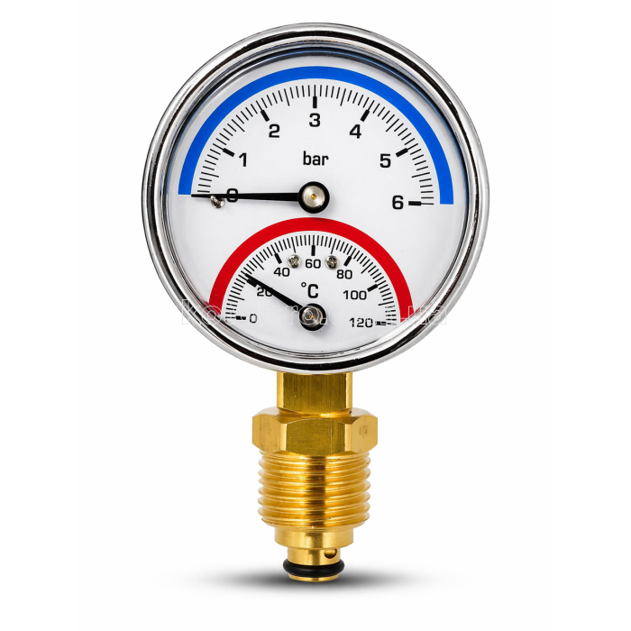 Термоманометр радиальный as 0-120c 6 бар