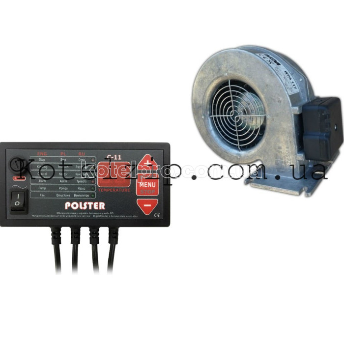 Автоматика для котла Polster C-11 + Вентилятор для котла WPA-X2 "М+М"