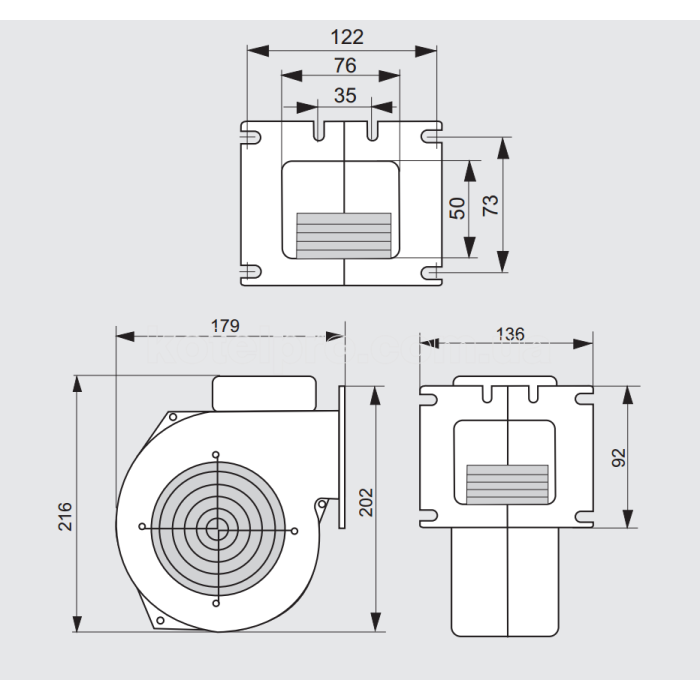 Автоматика для твердотопливного Kg Elektronik CS-22S + вентилятор для  котла WPA X2