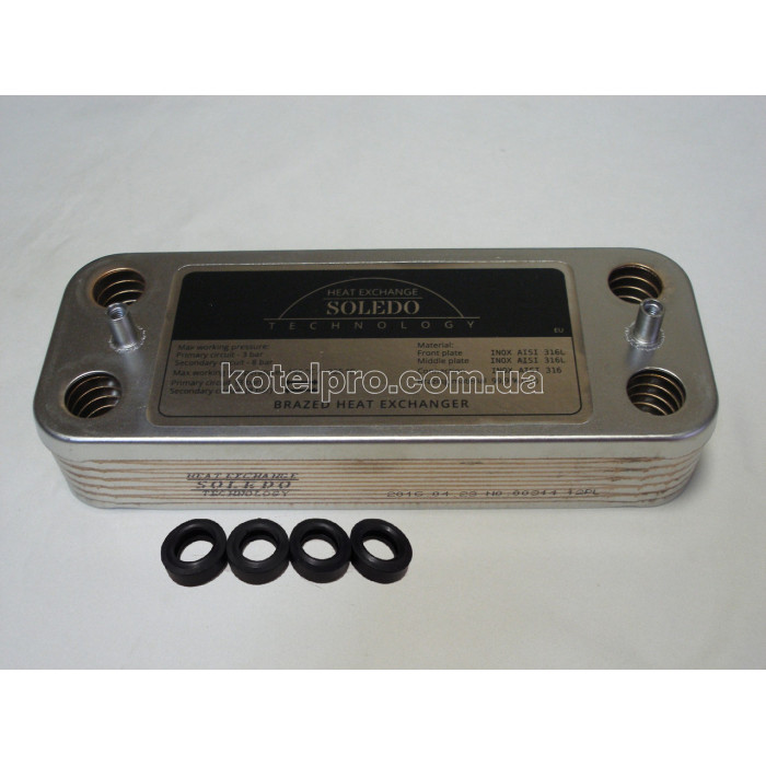 Теплообменник ГВС вторичный пластинчатый 12 пл. Nobel Plus