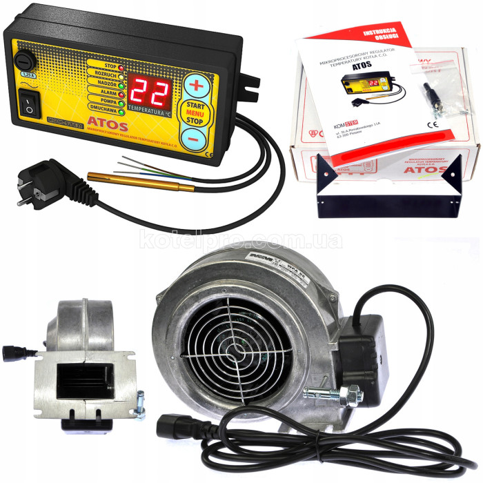 Комплект автоматики котла ATOS + вентилятор Nowosolar NWS-100