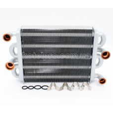 Теплообменник битермический для котла Ferroli DomiProject C24D, F24D, FerEasy C24D, F24D - 39841310, 39837660