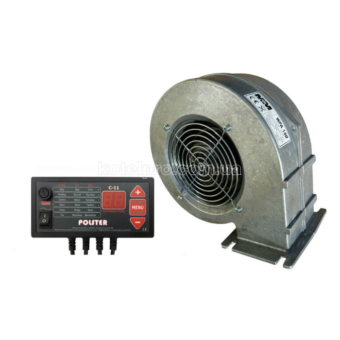 Комплект автоматики котла Polster c11 + вентилятор WPA 140 (до 80кВт)