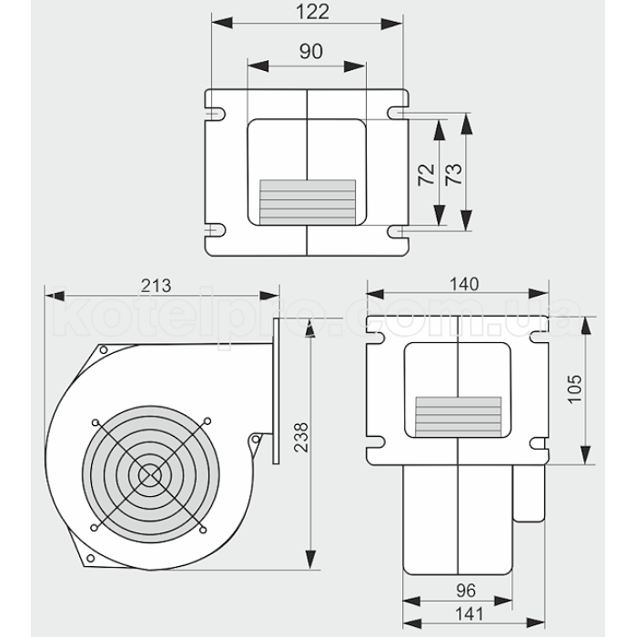 Комплект автоматики котла Polster c11 + вентилятор WPA 140 (до 80кВт)