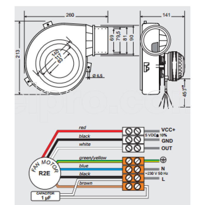 Витяжний вентилятор дымомос WW 150 MplusM (чавун)