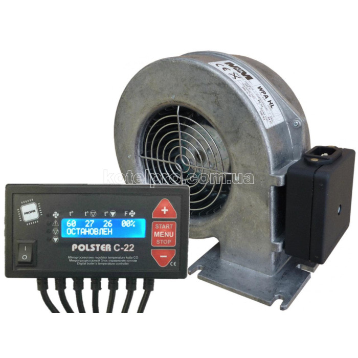 Автоматика для твердопаливного котла, вентилятори для котла, димососи