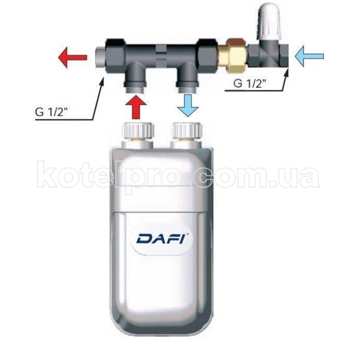 Проточный водонагреватель Dafi 5,5 kW 230W 50Hz