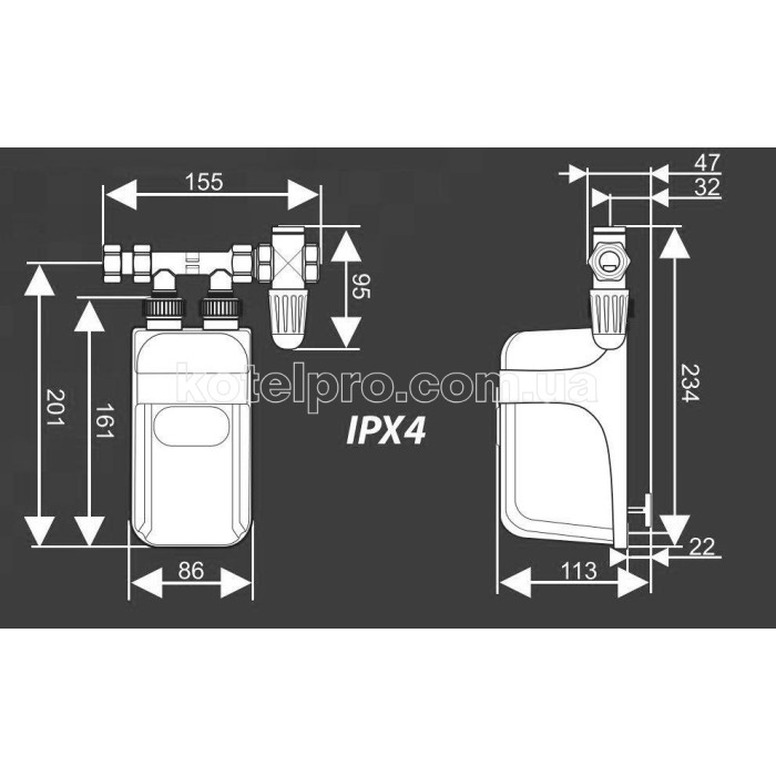 Проточный водонагреватель Dafi 5,5 kW 230W 50Hz