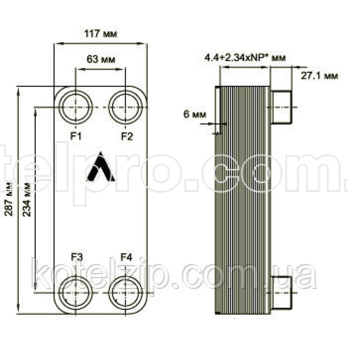 Теплообмінник SWEP B12MTx20/1P-SC-S (4x1 "&28U) до 65 бар
