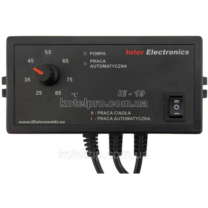 Автоматика для твердопаливного котла Inter Electronics IE-19 (для 1 насоса ЦО)