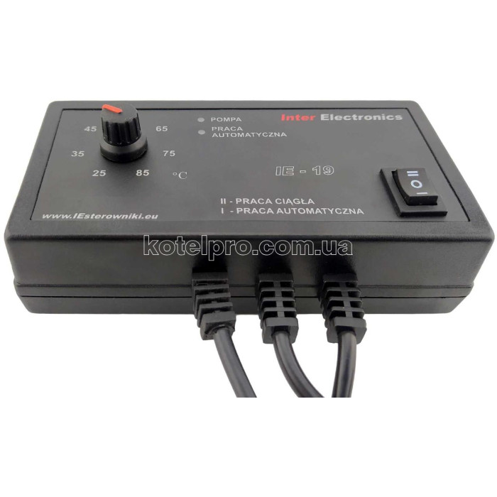 Автоматика для твердопаливного котла Inter Electronics IE-19 (для 1 насоса ЦО)