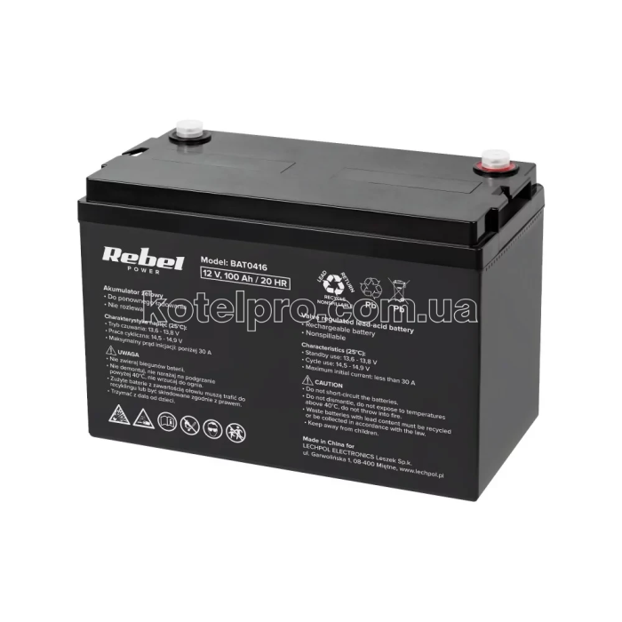 Аккумулятор гелиевый Rebel 12V 100Ah (BAT0416)