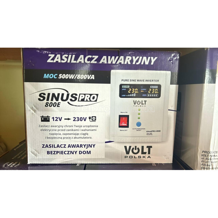 Источник бесперебойного питания Volt Polska Sinus PRO 800E 12V 220V