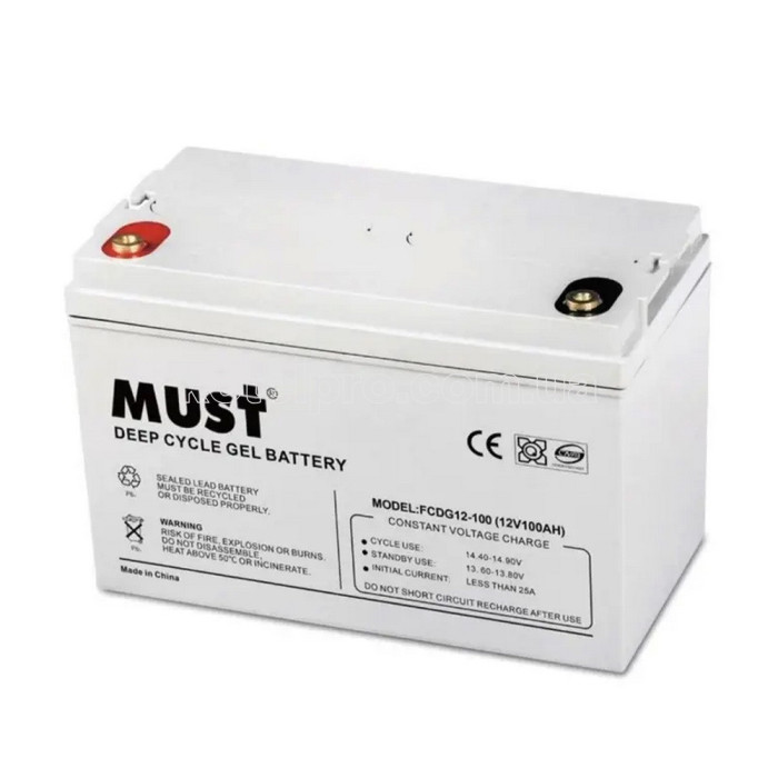 Аккумулятор гелевый Must FCDG12-100 Deep cycle 12V 100AH GEL
