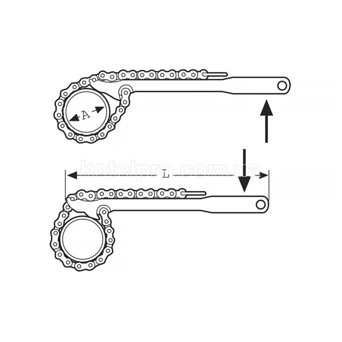 Двухсторонний цепной ключ SUPER-EGO 107, 4” R/L