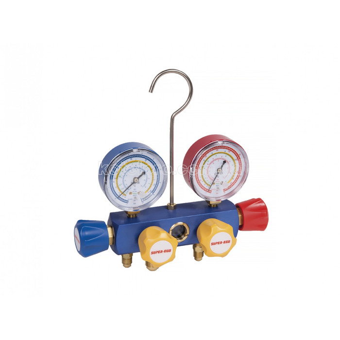 2-х вентильный манометрический коллектор SUPER-EGO SEGO MANFL 1/4" (R404A, R407C, R134A, R22)